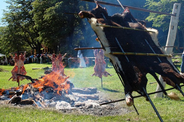 Asado con cuero