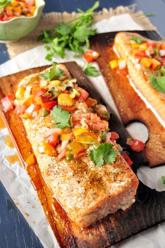 Cedar plank salmon