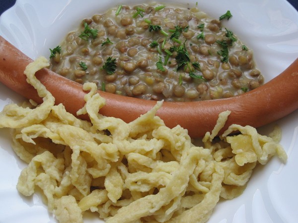 Linsen mit spätzle