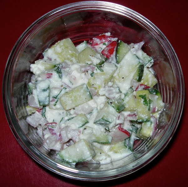 Cucumber and radish salad