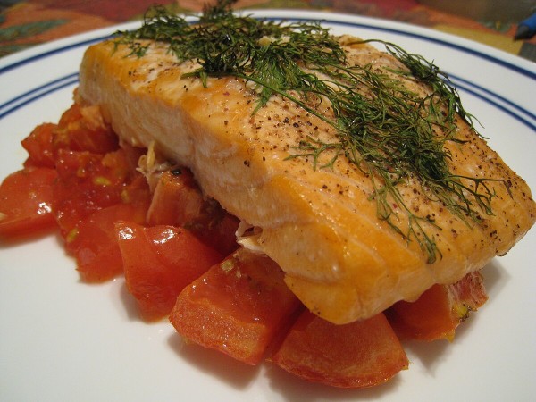 Roasted salmon