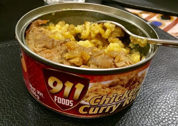 Rice mixed with canned chicken