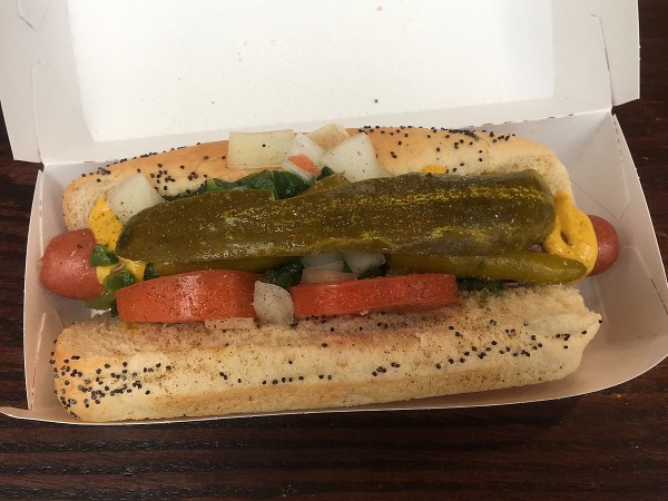 Chicago style hot dog